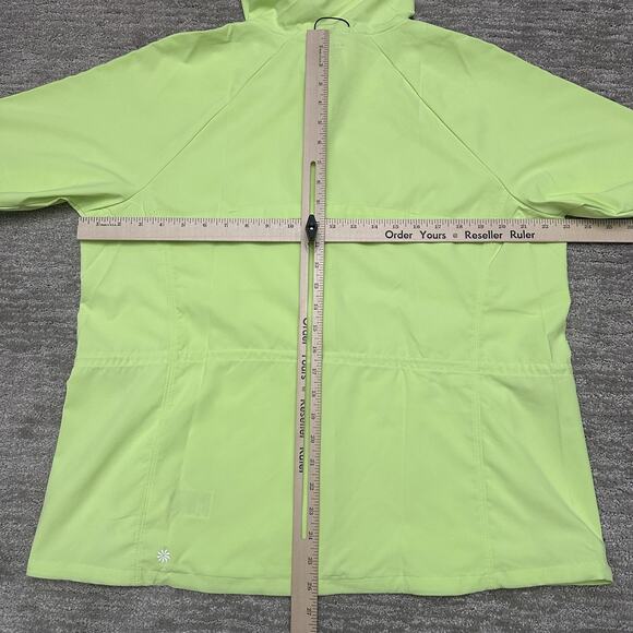 Athleta Jacket Womens XL Green Neon Bright Hooded Full Zip Windbreaker Running - Picture 14 of 16